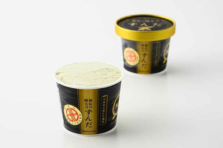 ジェラテリア ナチュリノ「秘伝の陣太刀ずんだジェラート」各480円（100ml）／宮城県