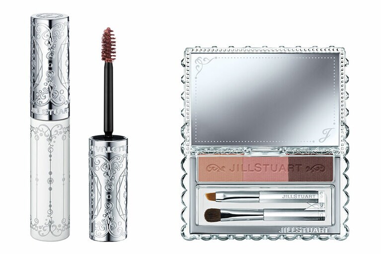 左から：ロージーなピンクカラーが目元に優しげなニュアンスをもたらす。ジルスチュアート　ムースブロウマスカラ 08　2,420円、ニュアンスブロウパレット 02　3,520円／ジルスチュアート ビューティ(0120-878-652)