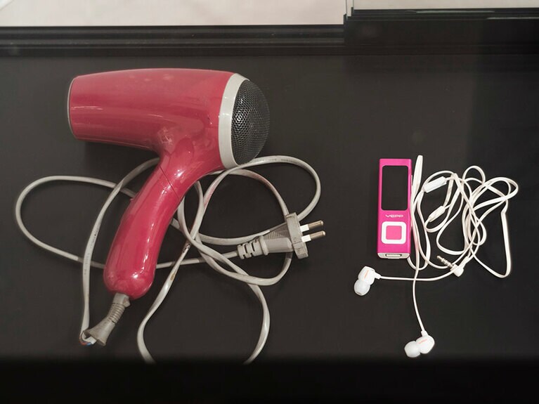 ドライヤーにMP3の展示も。