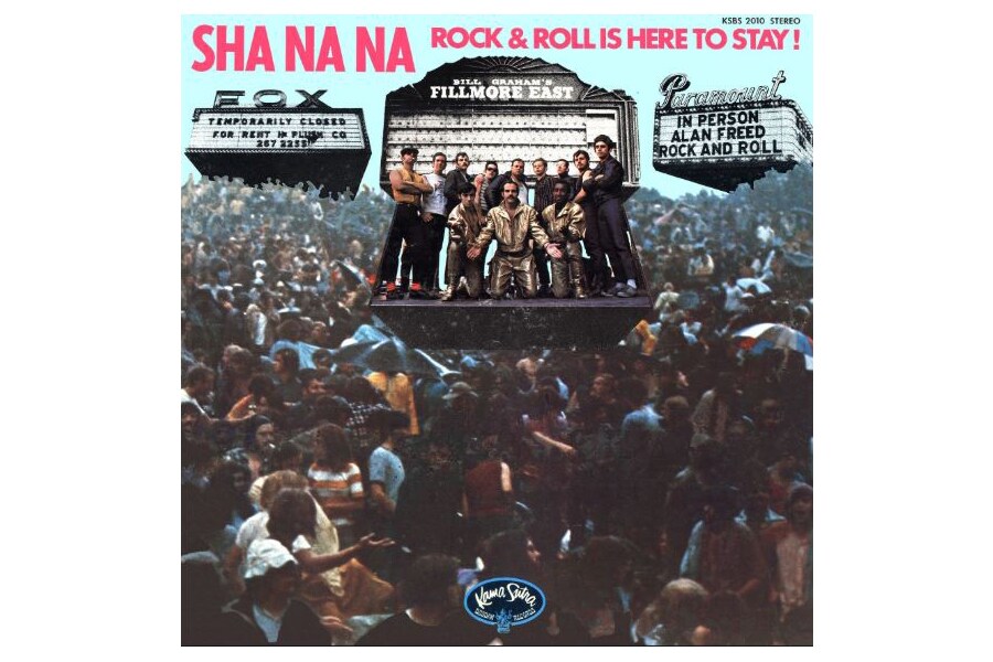 シャ・ナ・ナが69年にリリースしたファーストアルバム『Rock & Roll Is Here To Stay!』 。コロンビア大学の学生を中心に結成され、69年に出演したウッドストック・フェスティバルにおけるパフォーマンスは喝采を浴びた。