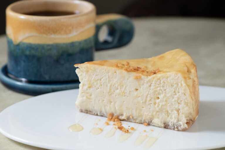 檸檬のチーズケーキ。チーズケーキは数か月前にお客さんからのリクエストでメニューに加わったそう。