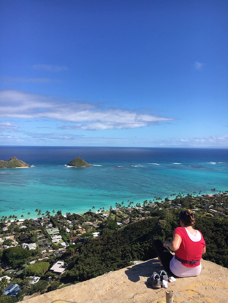ラニカイビーチを上から一望！　ぜいたくー。