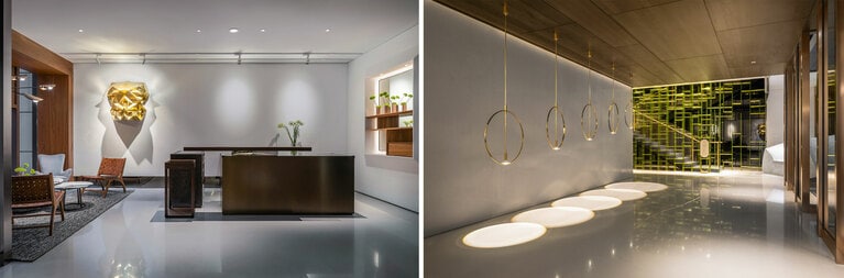 シンプルでアート性の高いロビー。