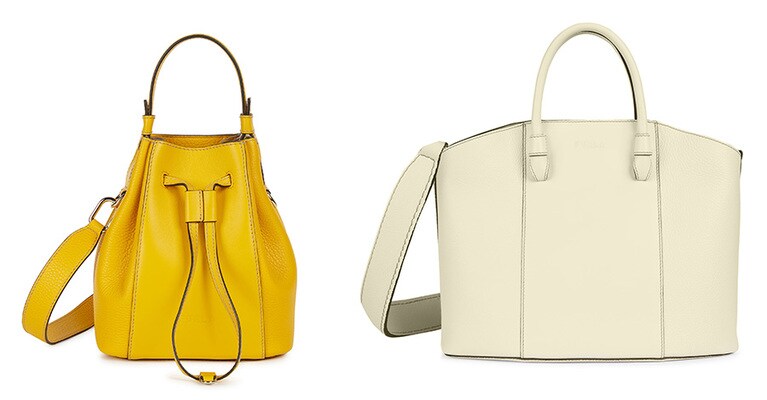 左：フルラ ミアステラ ミニ バケット バッグ  57,200円。 
右：フルラ ミアステラ L トート 79,200円。