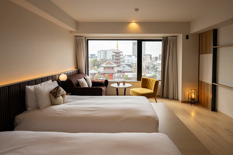 「デラックスツインルーム」1～2名定員／33平米。