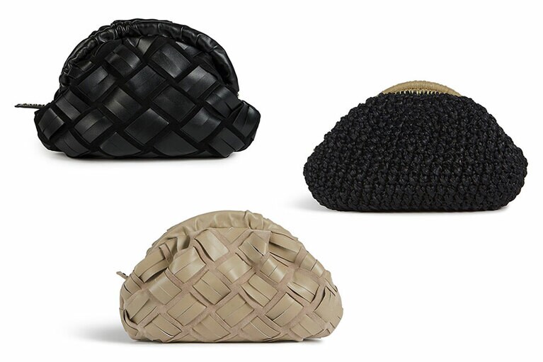 FURLA ESSENTIAL S CLUTCH (スウェード ・カーフレザー) W25×H15×D9cm 各57,200円。 「FURLA ESSENTIAL」シリーズは、全国のフルラストア、フルラ公式オンラインストアにて発売中。