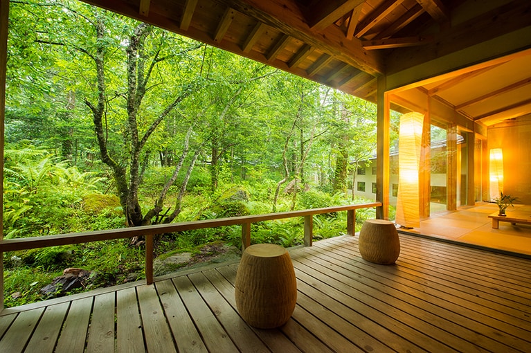 もずも［岐阜／平湯温泉］テラス。