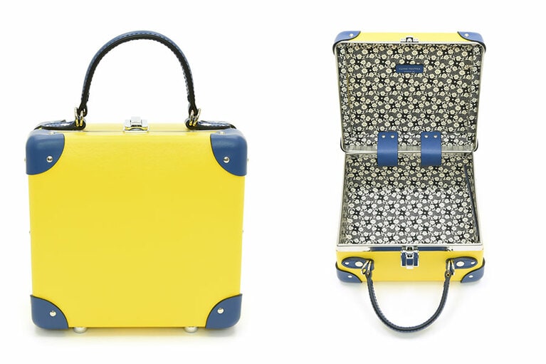 目にまばゆい黄色が印象的な「The Creative」。現代アートが好きな女性を表現している。シックなスタイルの差し色としても活躍しそう。サフランカラー W20×H20×D11cm 120,000円／グローブ・トロッター