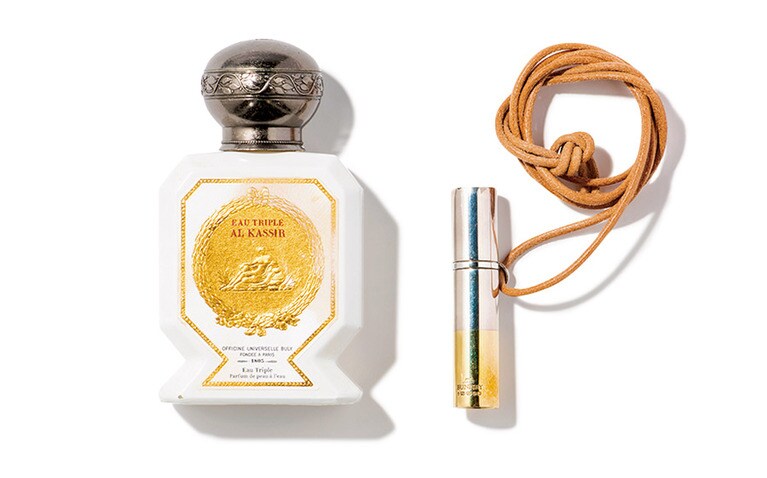 オフィシーヌ・ユニヴェルセル・ビュリーのオー・トリプル フレグランス 17,500円／オフィシーヌ・ユニヴェルセル・ビュリー、バニーのアトマイザー 78,000円／ディプトリクス