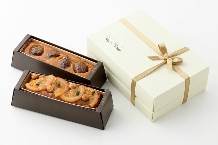 グルテンフリーパウンドアソート 茨城県産和栗＆オレンジ紅茶 3,056円／レディベア ※販売期間は2019年12月26日(木)から2020年1月3日(金)まで。