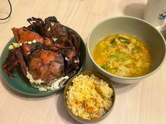 モクズガニ定食