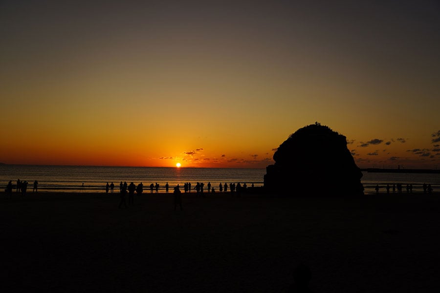 稲佐の浜夕日。