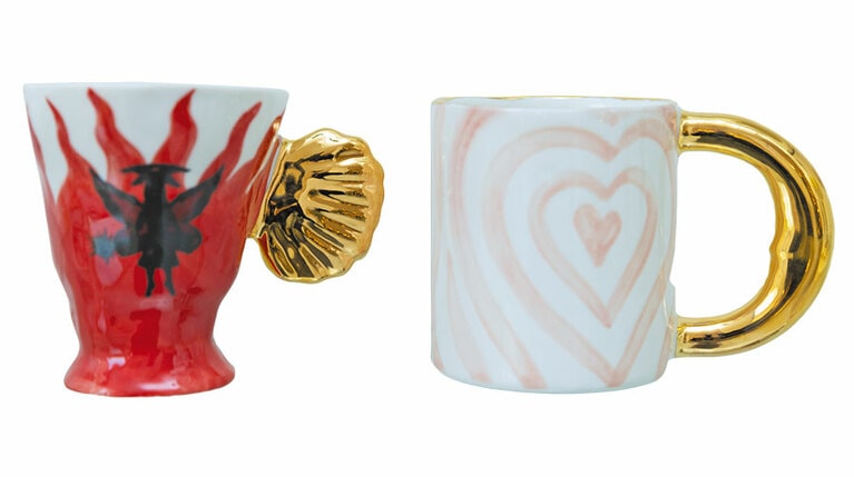 （左）妖精マグカップ70,000W、（右）ハートマグカップ74,000W／NIGHTFRUITI