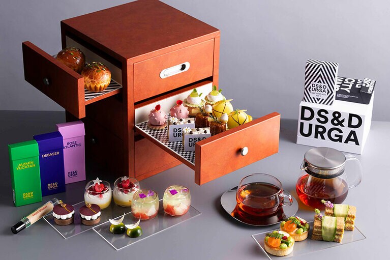 「MYPLACE × DS&DURGA アフタヌーンティーセット」のイメージ。月～金1名5,900円、土・日・祝1名6,500円（ともに税・サ込）。