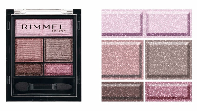 009 ミルクベリーショコラ。全体に青みと紫ニュアンスのある、ピンクトーンの5色。“可愛い”より“雰囲気がある”表情に。