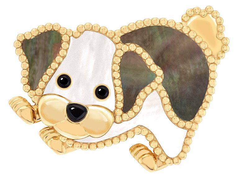 ビション フリーゼ クリップ(イエローゴールド×オニキス×マザーオブパール) 1,082,400円