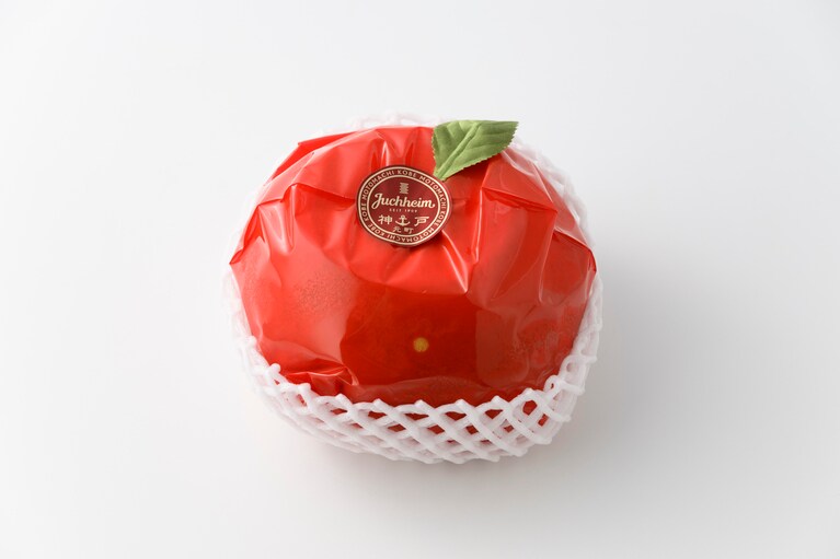 本物のリンゴを模したラッピング。