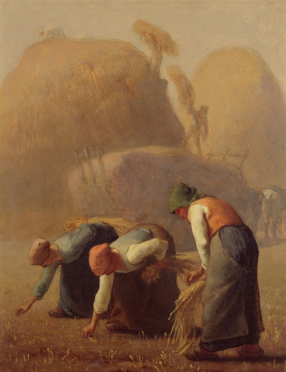 【ジャン＝フランソワ・ミレー《落ち穂拾い、夏》1853年】ミレーが繰り返し描いた落ち穂拾いという主題の作品を所蔵することで、画業の重要な点をおさえたコレクションに。