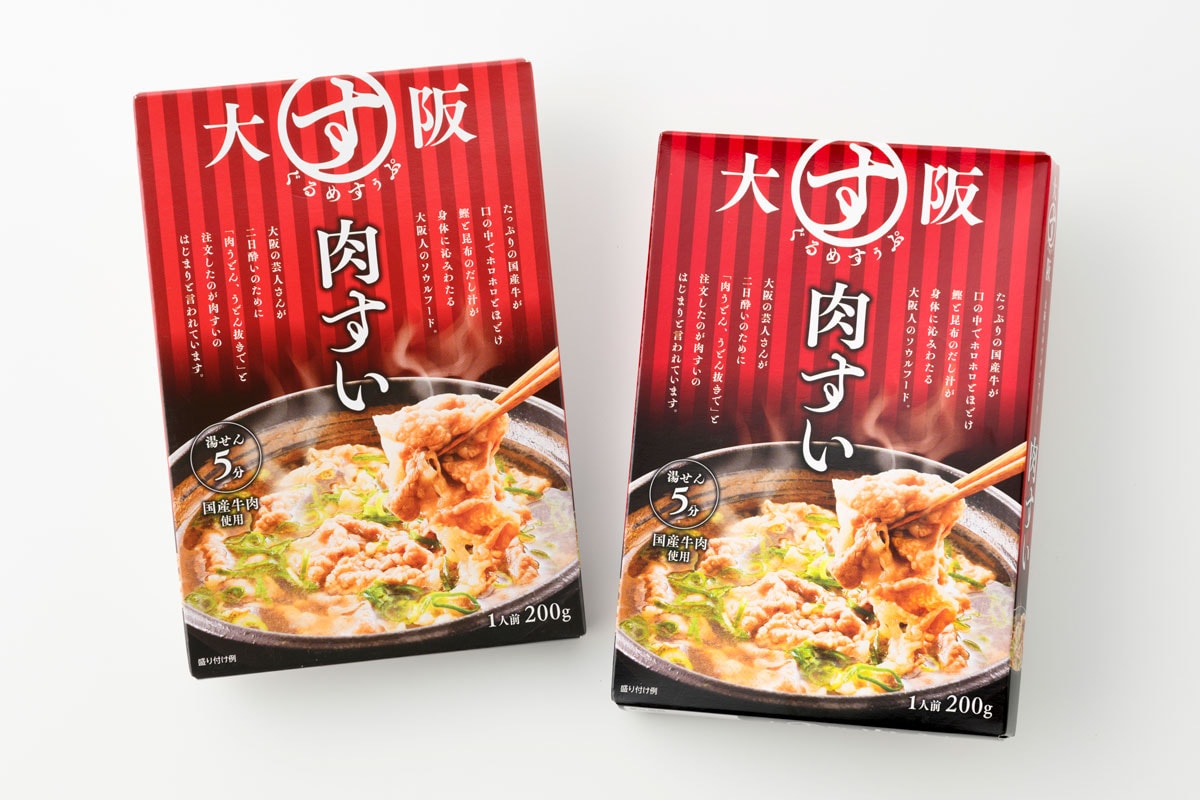 大阪ぐるめすぅぷ肉すい 各200g 864円／OSAKA SAIKA