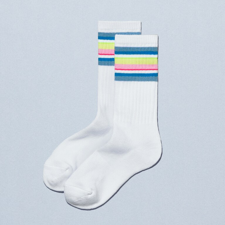 ラインソックス　2025 春の色/ホワイト 429円【サイズ】22cm-25cm、25cm-28cm