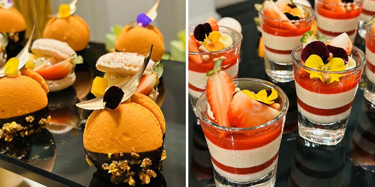 クラブラウンジに用意されるスイーツの美しいこと！