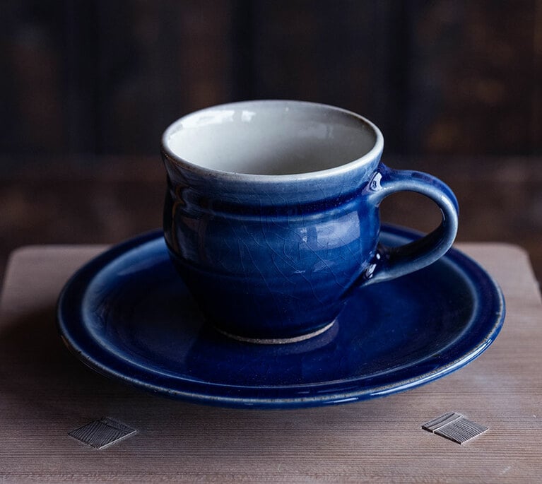 “出西ブルー”のコーヒー碗・皿 呉須 3,770円。