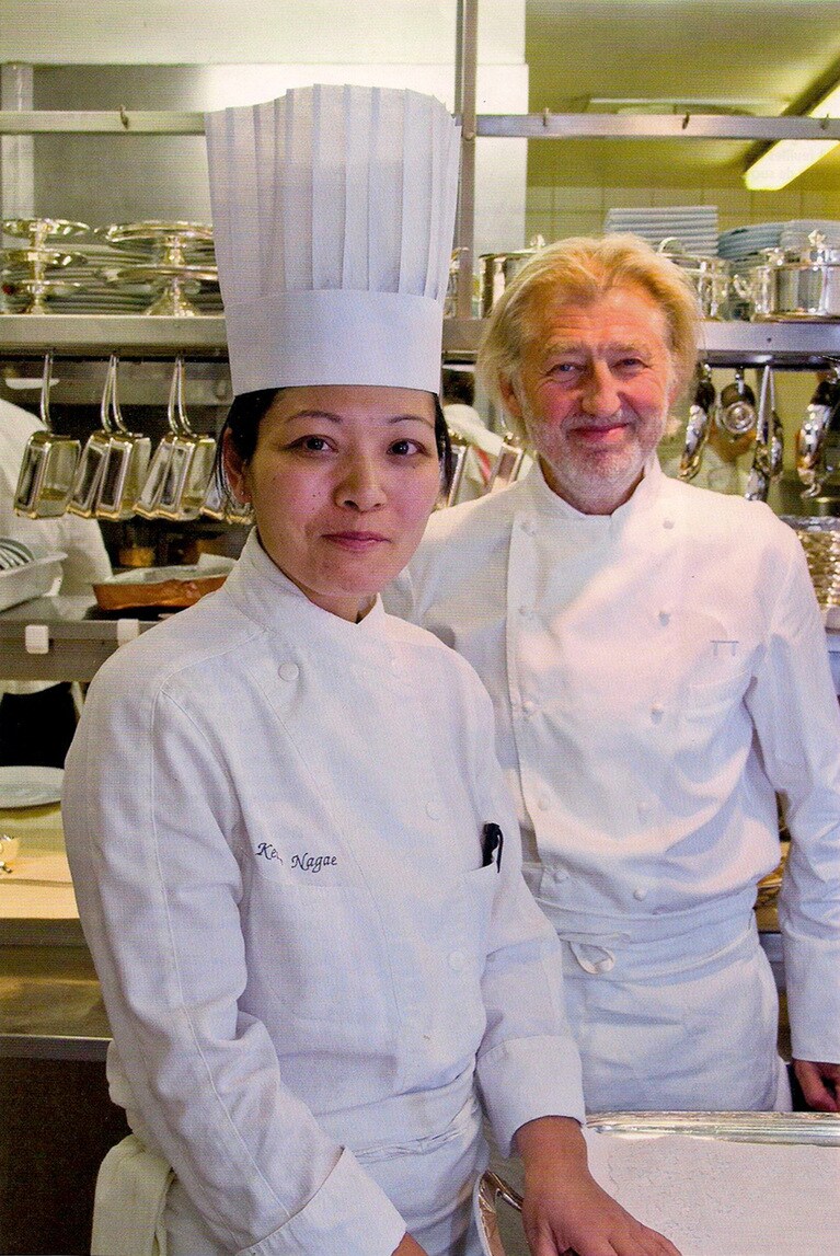 厨房で、ピエール・ガニェール氏と。