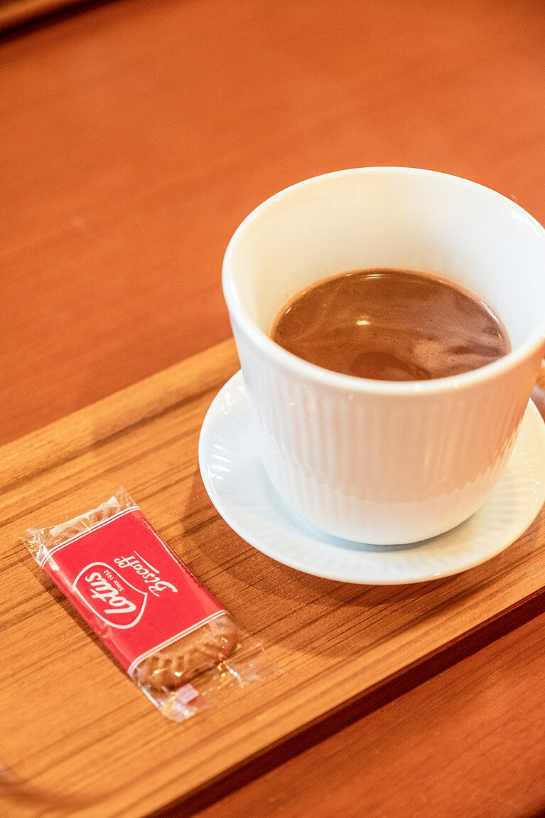 「東洋館」には山小屋としてはかなり貴重な本格コーヒーも用意されている。