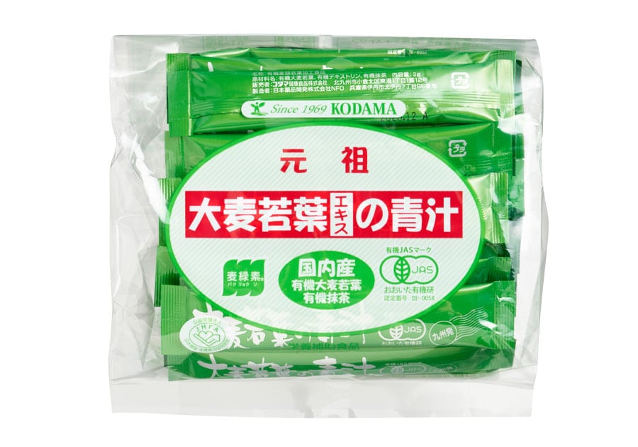 有機大麦若葉エキスの青汁 3g×30包 3,000円。