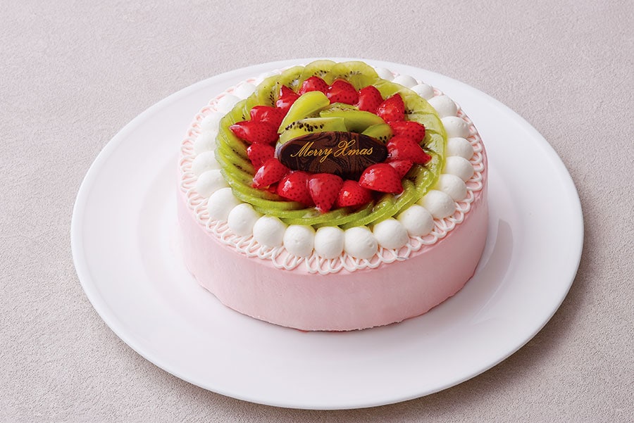 ホテルニューグランド「苺とピスタチオのムースケーキ」（限定30台 6号 直径18cm／9,180円）。