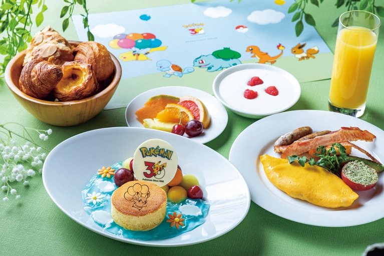 すべてのプランでピカチュウの焼印入りパンケーキ付きの朝ごはんも提供。