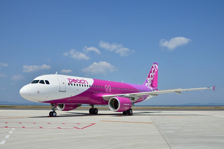 深い赤とピンクの中間色であるフーシア色が印象的な機体デザイン。愛らしい色使いに女性ファンも多い。