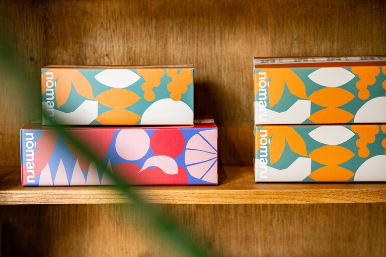 果物をモチーフにした箱に入れてもらおう。