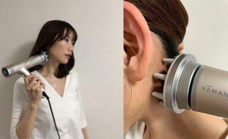 首筋や鎖骨などリンパの流れを意識してケア。