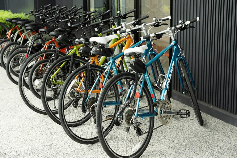 レンタサイクルも完備。