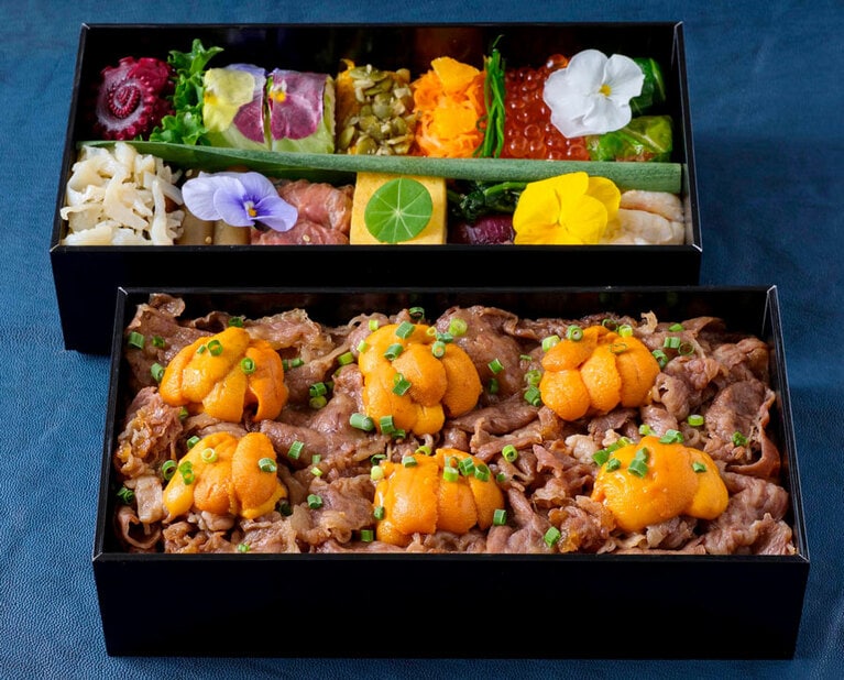 ＜sio＞特製贅沢弁当 各日50点限り 13,500円(日本製／雲丹すき焼きちらし＋おかず1段)