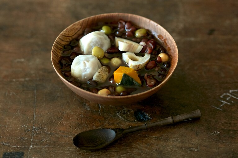 お団子をおしるこにアレンジ！