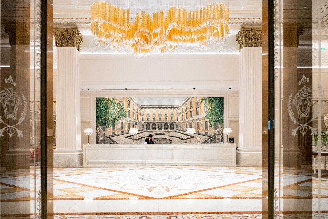 「パラッツォ ヴェルサーチェ マカオ」のエントランス。