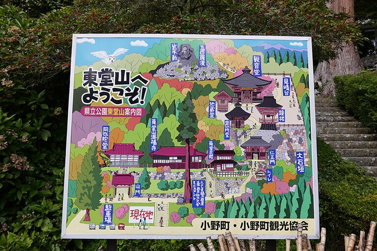 石段を進んだ先に観音堂が。その裏手に五百羅漢がいるらしい。