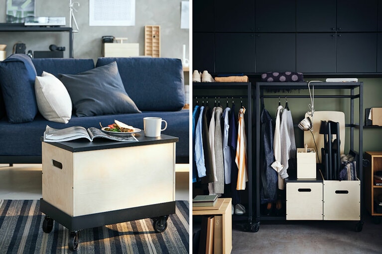 無塗装の木材でできた「ボックス」は、オイルやワックスなどの仕上げ剤を施すと耐久性がよりUP。