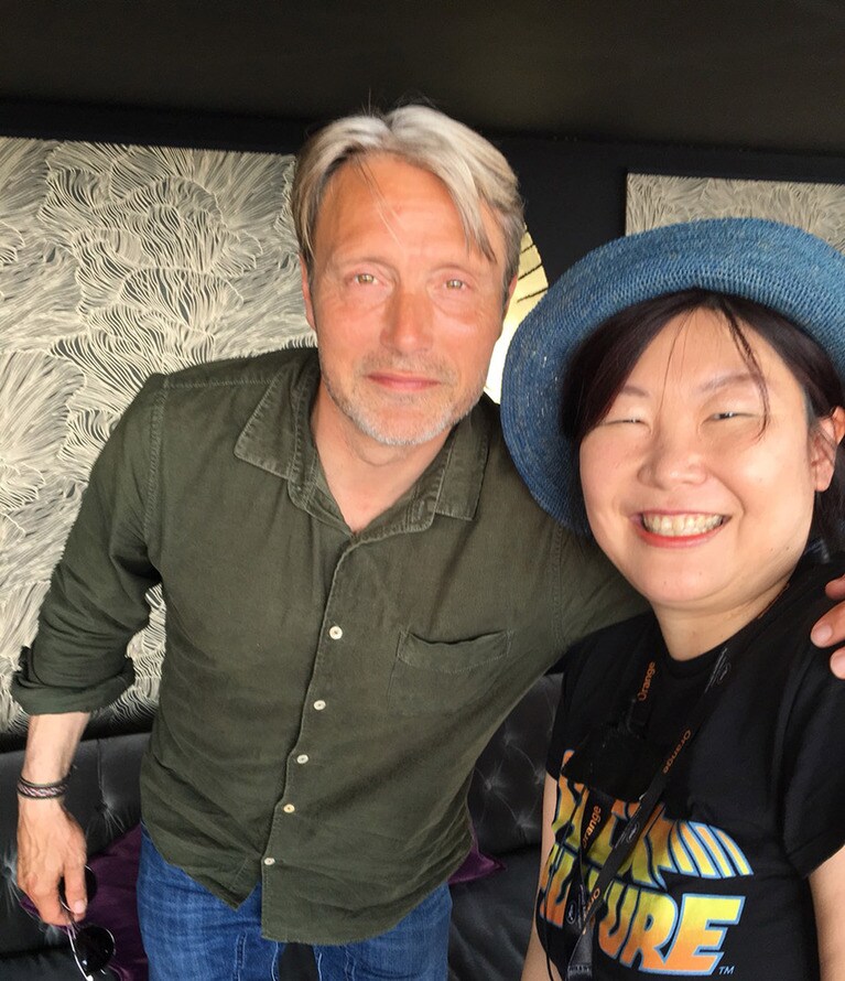 マッツは私の『バック・トゥ・ザ・フューチャー』Tシャツを褒めてくれた。さすが同世代。