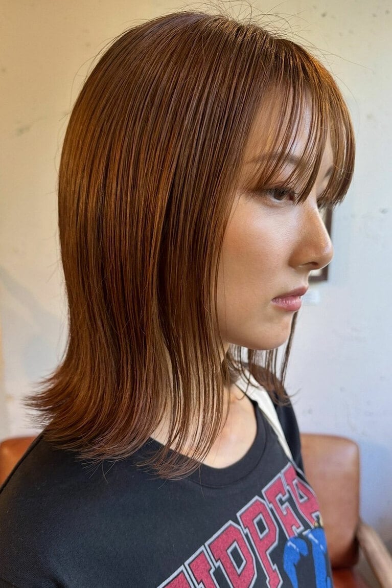 広がり知らずの外ハネ鎖骨ボブ。