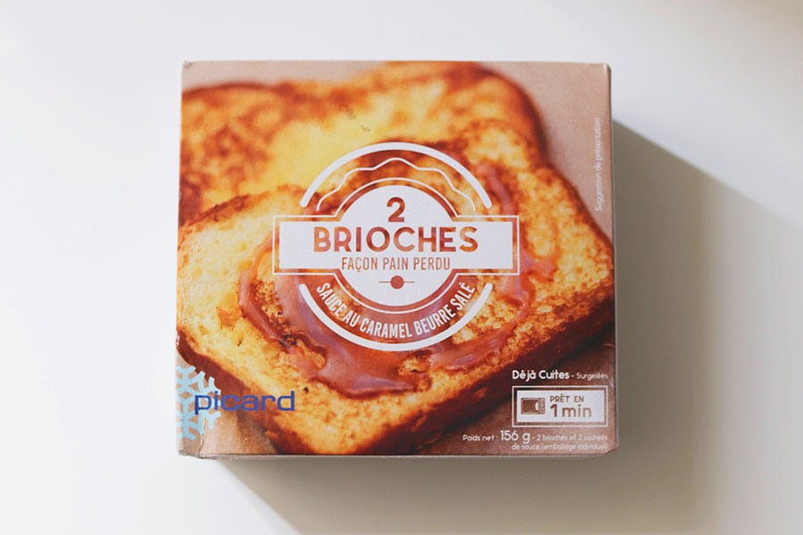 「ブリオッシュのフレンチトースト」 627円。70g×2枚入、ソース16g。