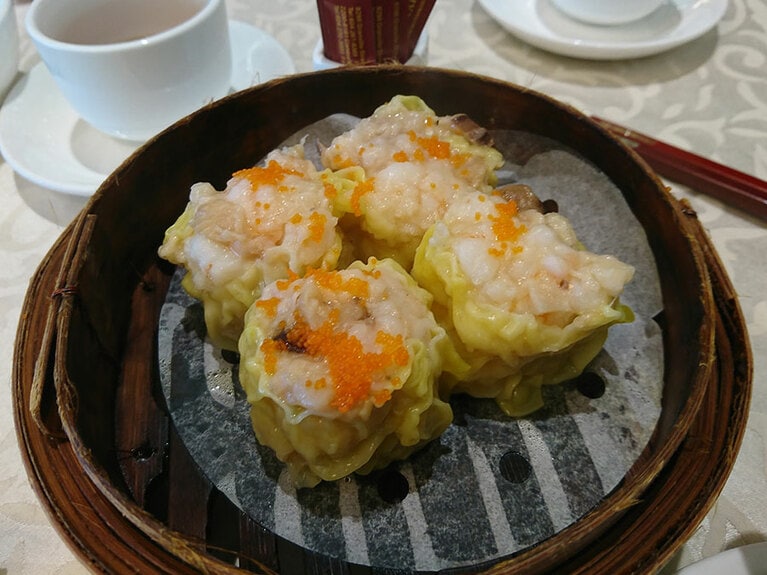 「レッド・スター」の点心、水晶エビのしゅうまい 7.38ドル。