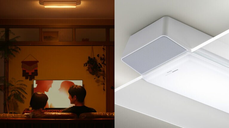 ライフコンディショニングシリーズには、高品質のステレオスピーカーを搭載。テレビとの接続は付属のワイヤレス送信機をテレビにつなぐだけだから、配線に自信のない人でも簡単に設定できる。