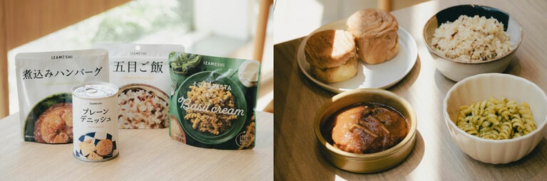 今回編集部が選んだメニューは「IZAMESHI NOW」。おかずは「煮込みハンバーグ」、ごはんは「五目ご飯」、「プレーンデニッシュ」に「そのままPASTA バジルクリーム」。これで1,800円は銀座でオトクかも!?　想像より満腹に。