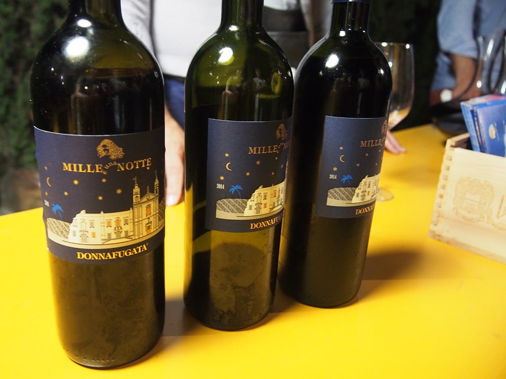 ドンナフガータのフラッグワイン「ミレ・エ・ウナ・ノッテ」。真夜中イベントでは、ヴィンテージボトルも解放！