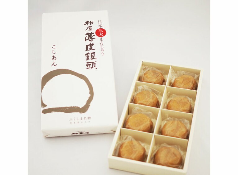 【特別賞】［南東北エリア］柏屋「薄皮饅頭(こしあん)」(8個入り)1,080円。