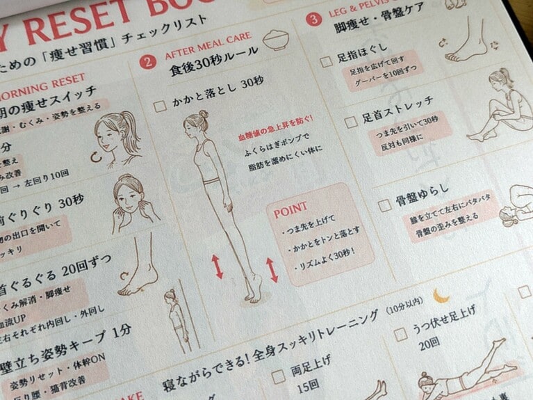 自作の運動シート。