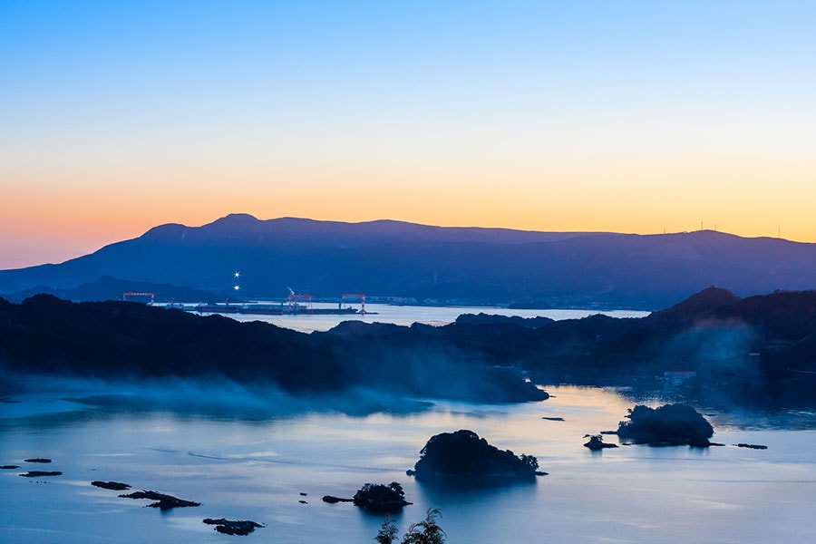 いろは島展望台から見る蒸気霧。